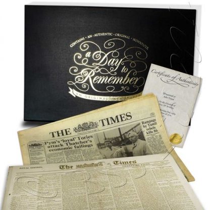 Original Wedding Day Newspaper in a Presentation Folder